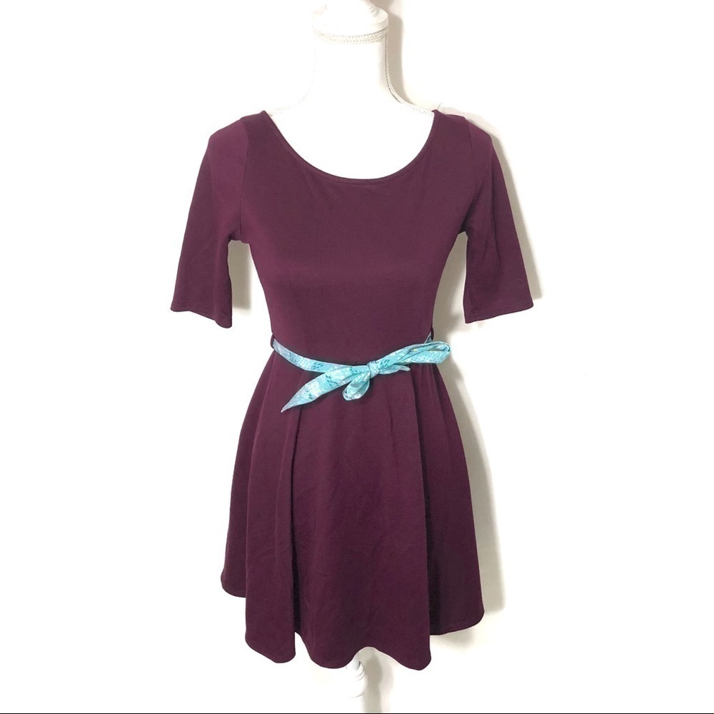 Lulus Purple Scoop Back Dress Small